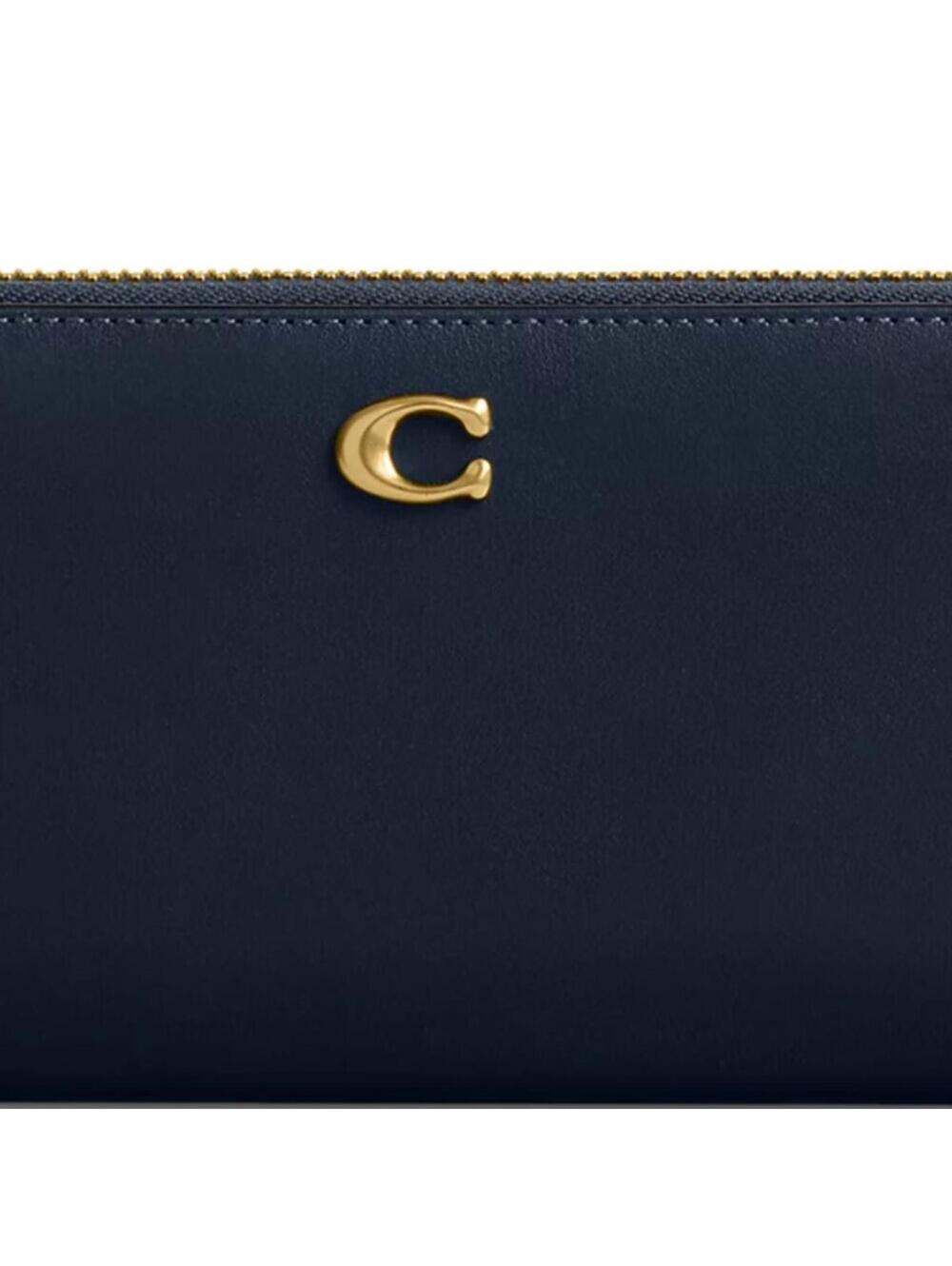 Coach Essential Calf Leather Slim Accordion Zip Wallet DARK NAVY - Picture 6 of 8